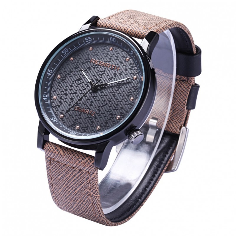 REBIRTH外貿熱銷簡約表盤時尚石英表多色條紋皮帶手錶V6款RE0020批發・進口・工廠・代買・代購