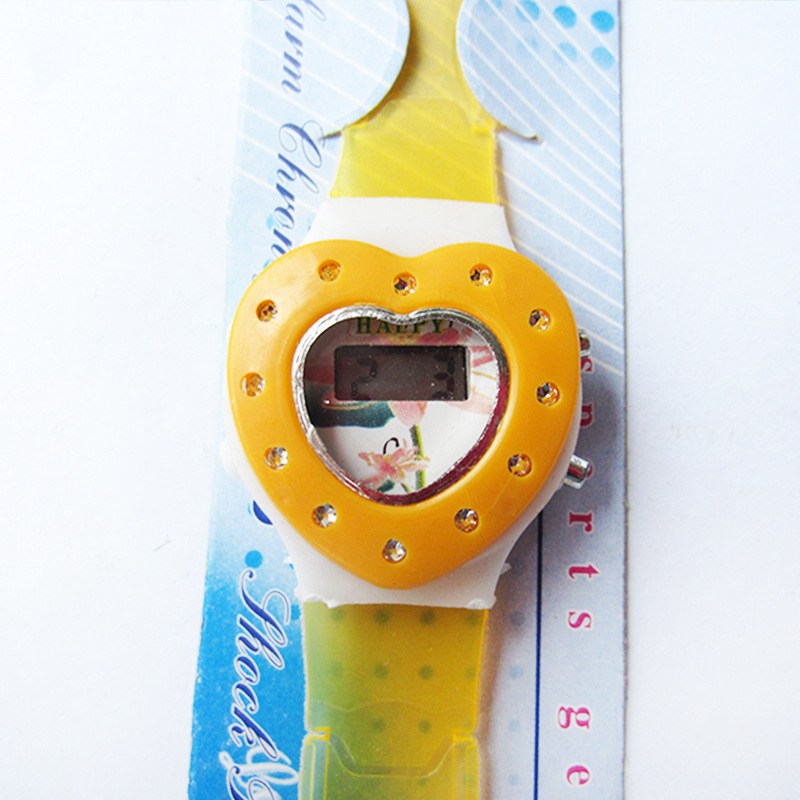 廠傢批發 女孩塑膠電子表 兒童創意手錶 心型卡通塑料電子手錶工廠,批發,進口,代購