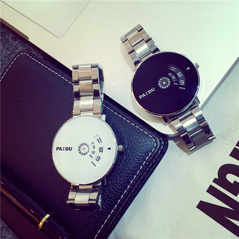 B052015新款爆款 歐美風男式高品質圓形時尚手錶不銹鋼腕表 潮工廠,批發,進口,代購