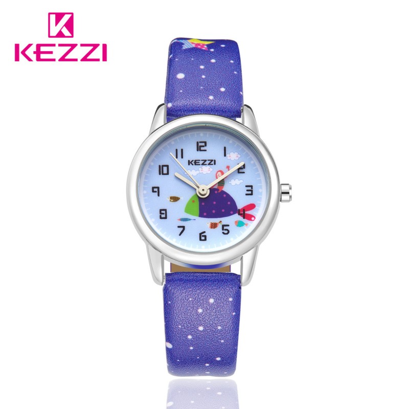 6月KEZZI新款減壓式海洋暢想印花學生腕表 我要自由生活皮帶手錶批發・進口・工廠・代買・代購