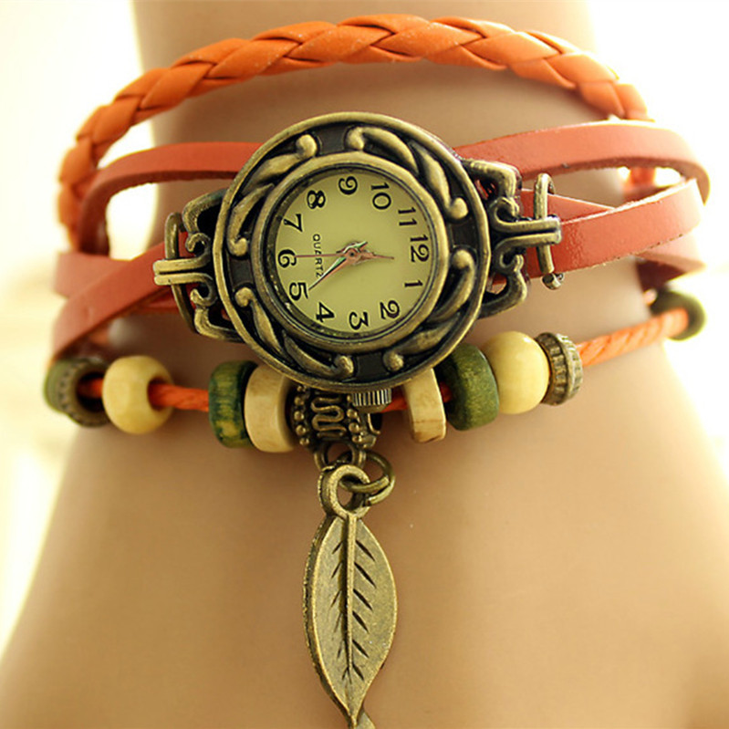 新款羅馬數字樹葉 復古手錶女士手錶時尚新款百搭服飾歐美008批發・進口・工廠・代買・代購