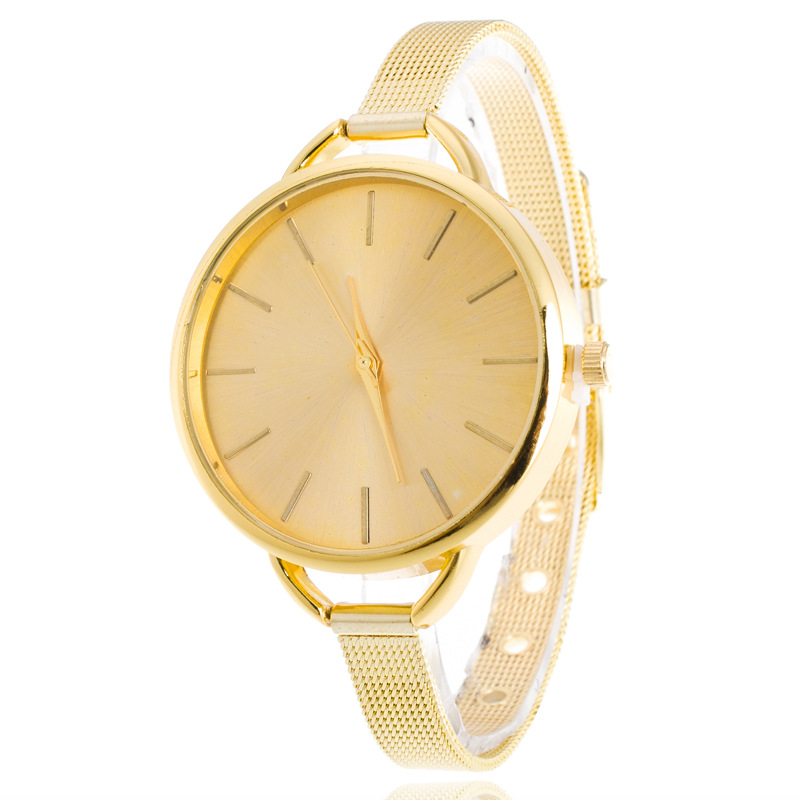 2016新款細表表鋼帶金色女式手錶 速賣通流行女生手錶 石英表批發・進口・工廠・代買・代購