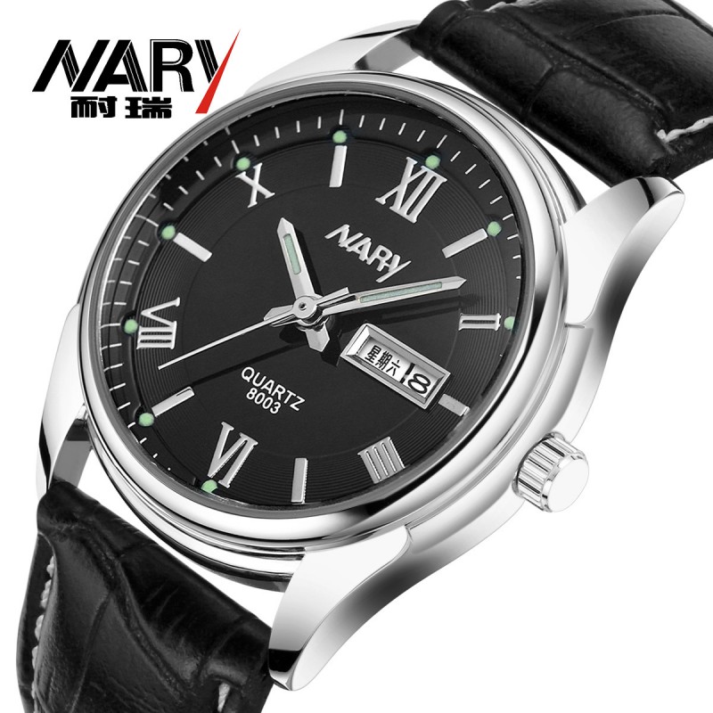耐瑞NARY正品日歷手錶天貓熱銷新款手錶情侶表8003pu石英手錶男士批發・進口・工廠・代買・代購