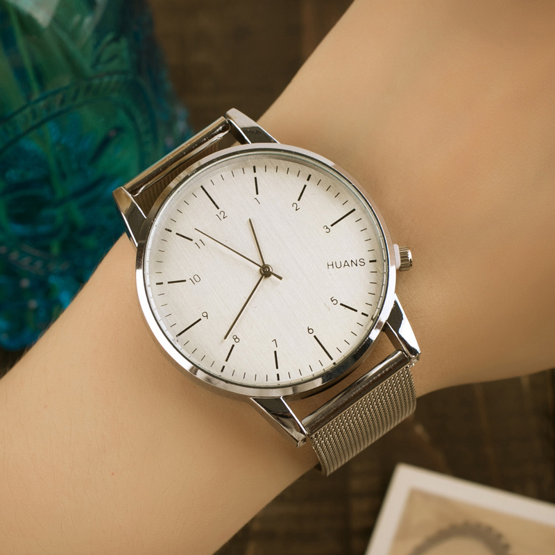 歐美潮流網帶時尚防水學生手錶 簡約復古大表盤情侶石英手錶工廠,批發,進口,代購