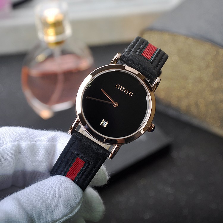 GUOU 耐用超薄 時尚 帶日歷新款皮帶手錶女時裝表 女士手錶潮流批發・進口・工廠・代買・代購