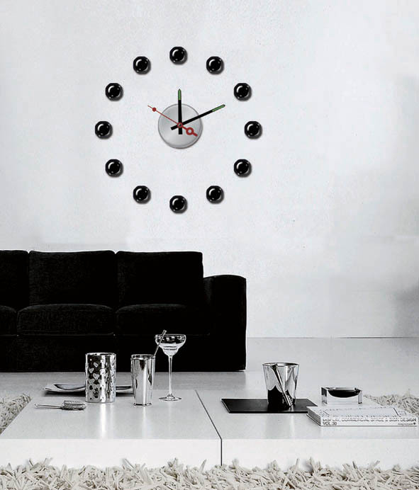 質量保證 現代感創意設計墻貼鐘 時鐘 壁飾立體墻貼鐘 10A021批發・進口・工廠・代買・代購