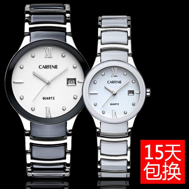 卡芬妮新款防水石英陶瓷情侶手錶，高檔時尚情侶手錶一對廠傢直銷批發・進口・工廠・代買・代購