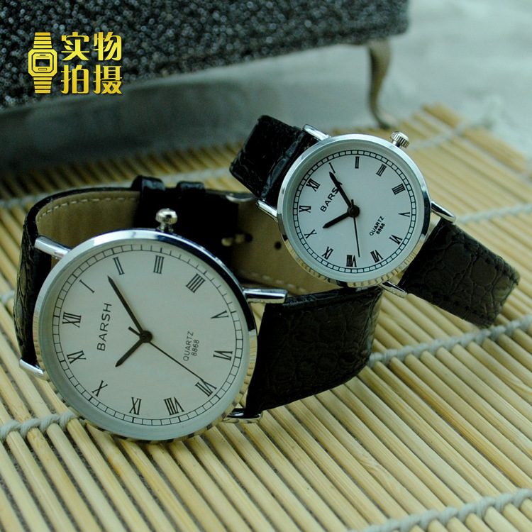 barsh 8868超薄經典羅馬刻度皮帶手錶批發/情侶手錶批發工廠,批發,進口,代購