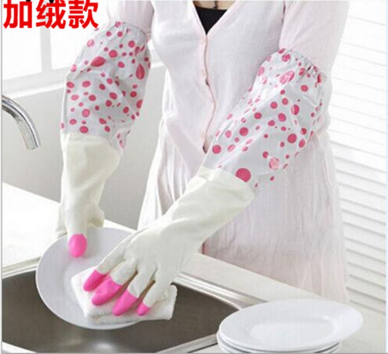 PVC保暖松緊手套 加絨洗碗手套防凍手套  護膚清潔傢務手套工廠,批發,進口,代購