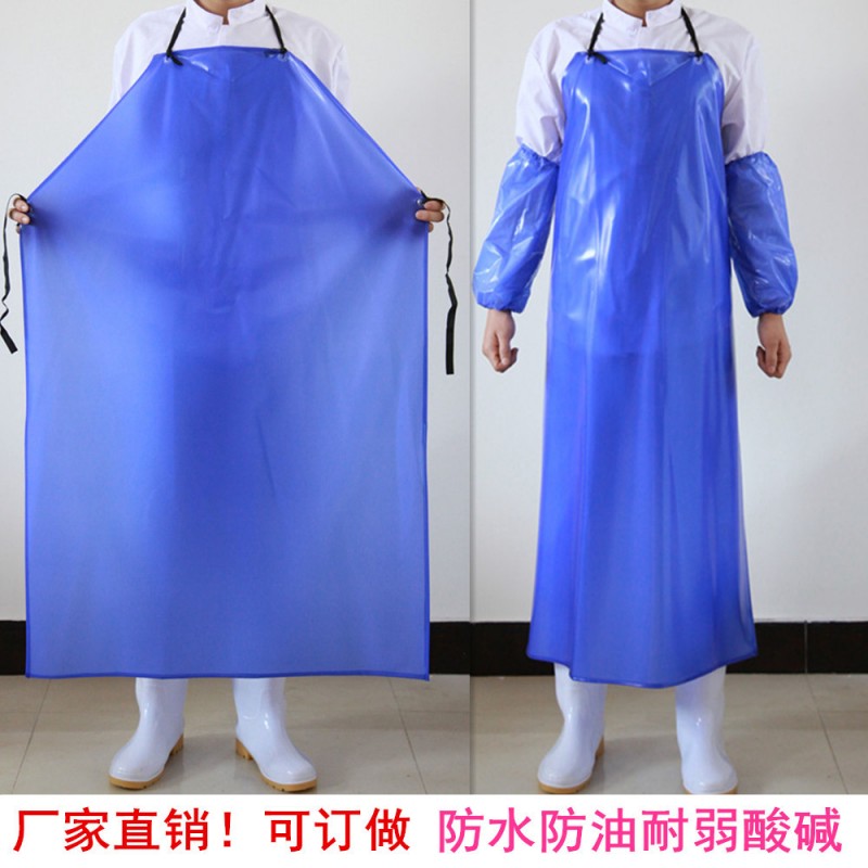 熱銷藍色加厚防水無袖圍裙防水pvc圍裙加厚耐弱酸堿食品專用圍裙工廠,批發,進口,代購