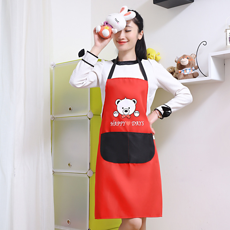 韓版可愛小熊防水防污防油圍裙廚房成人護衣罩衣無袖工作服9352工廠,批發,進口,代購