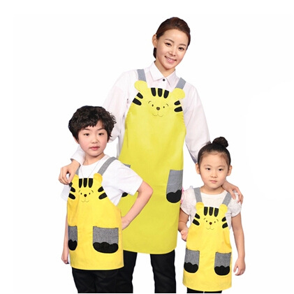 CH05訂做韓版卡通成人兒童圍裙畫畫衣 廚房親子圍裙反穿衣防污工廠,批發,進口,代購