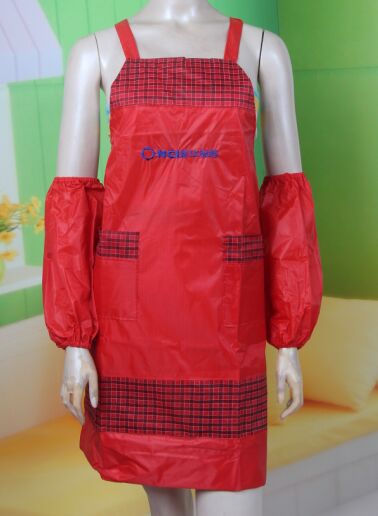 正品PVC格子防水防油雙層三件套圍裙  批量定製廣告圍裙 廠傢直銷工廠,批發,進口,代購