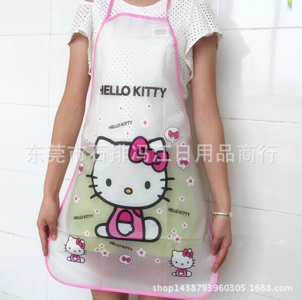 hello kitty圍裙PVC防水佈機器貓廚房成人可愛圍裙半身kt圍裙工廠,批發,進口,代購