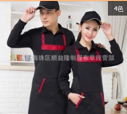 工作服圍裙 奶茶甜品店廚師掛脖服務員圍裙 餐飲印字廣告定製logo工廠,批發,進口,代購