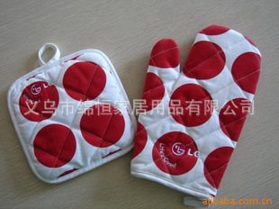 【廠傢直銷】出口全棉微波爐手套oven glove /隔熱墊pot holder工廠,批發,進口,代購