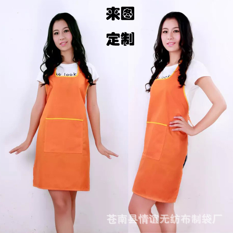 工作服圍裙定製logo傢居廚房圍裙廣告咖啡店奶茶店服務員圍裙韓版工廠,批發,進口,代購