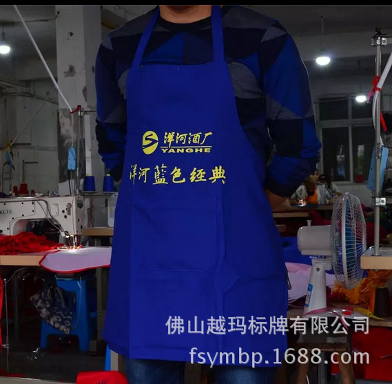 專業生產製服呢純棉圍裙PVC防水圍裙桃皮絨廣告圍裙可定製印logo工廠,批發,進口,代購