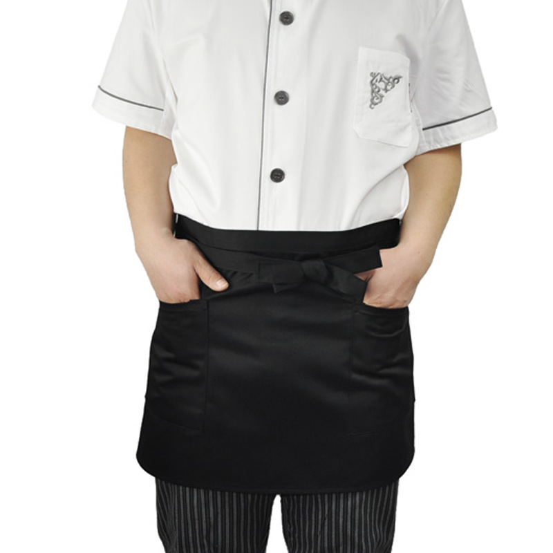廠傢專業生產 短款 半身圍裙 酒店餐廳服務員圍裙訂做 加印LOGO批發・進口・工廠・代買・代購