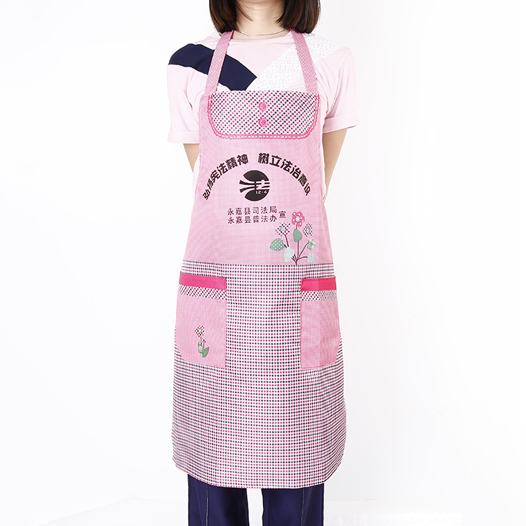 廠傢直銷可愛圍裙韓版時尚廚房定做印字logo桃皮絨工作服罩衣工廠,批發,進口,代購