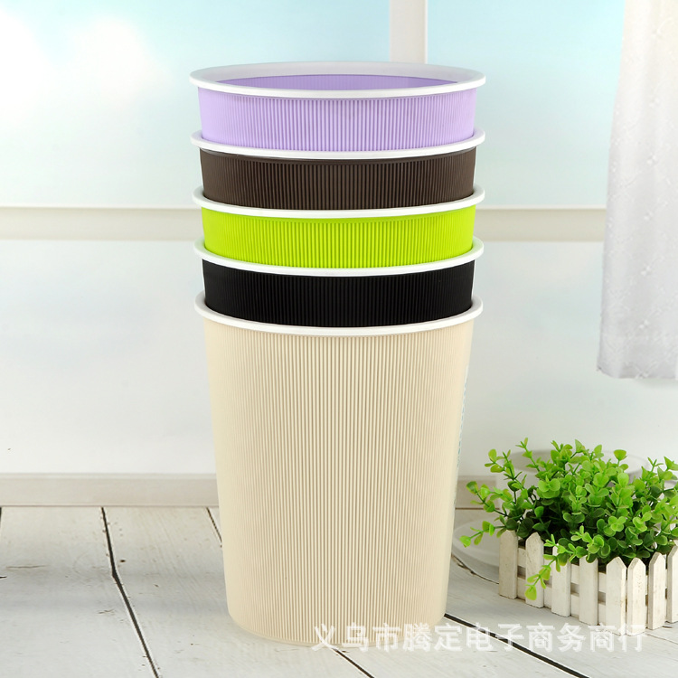 創意歐式帶壓圈廚房衛生間傢用辦公室垃圾桶塑料紙簍衛生桶無蓋工廠,批發,進口,代購