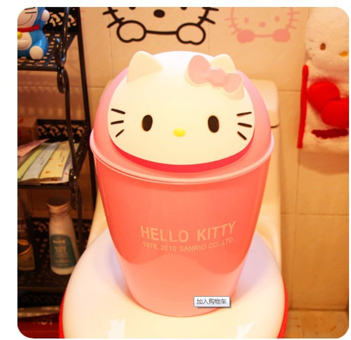 Hello Kitty 垃圾桶 卡通公仔頭翻蓋垃圾桶 KT貓雜物桶 收納桶工廠,批發,進口,代購