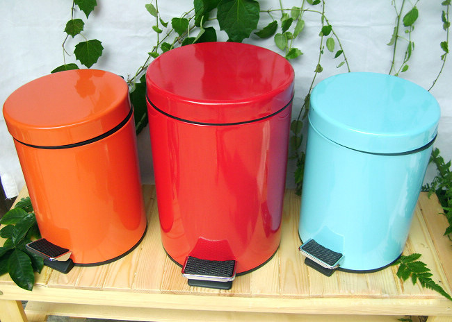 12L彩色 高檔不銹鋼垃圾桶不銹鋼腳踏式圓形垃圾桶 腳踏垃圾桶批發・進口・工廠・代買・代購