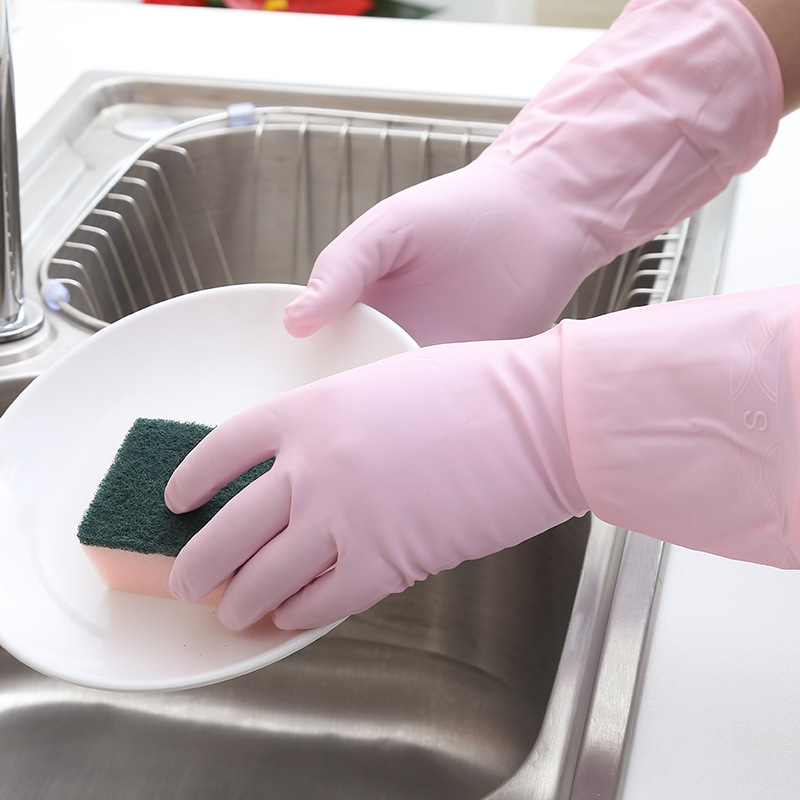 日本薄款乳膠橡膠傢務清潔 廚房洗碗洗衣服加長防水護膚膠皮手套工廠,批發,進口,代購