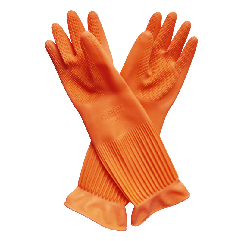 韓國橡膠金手套 膠皮手套加長加厚防滑橡膠手套傢庭必備工廠,批發,進口,代購