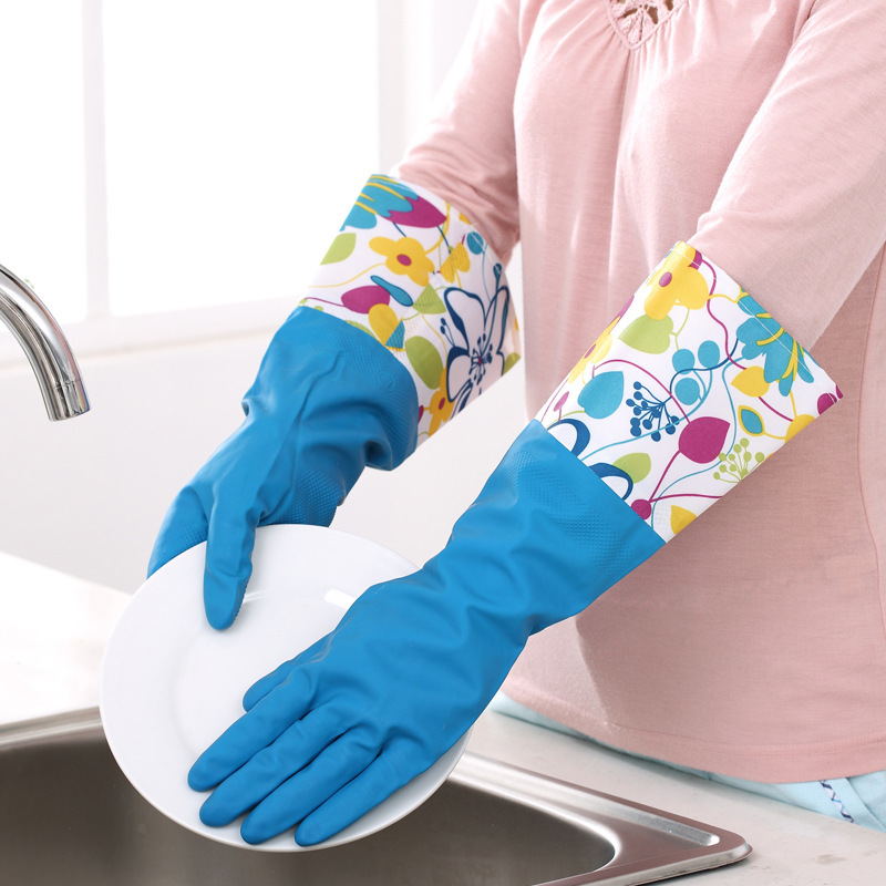 廚房傢務洗碗洗衣服乳膠橡膠塑膠清潔加絨膠皮刷碗手套 防水耐用工廠,批發,進口,代購
