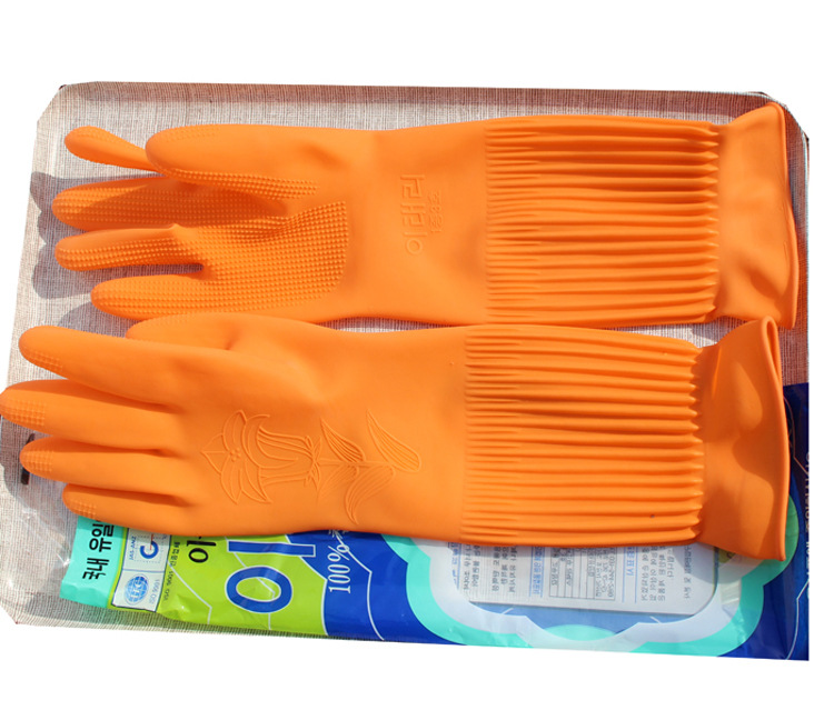 韓國原裝進口塑膠傢用手套 橙色長款L碼/粉色短款S碼工廠,批發,進口,代購