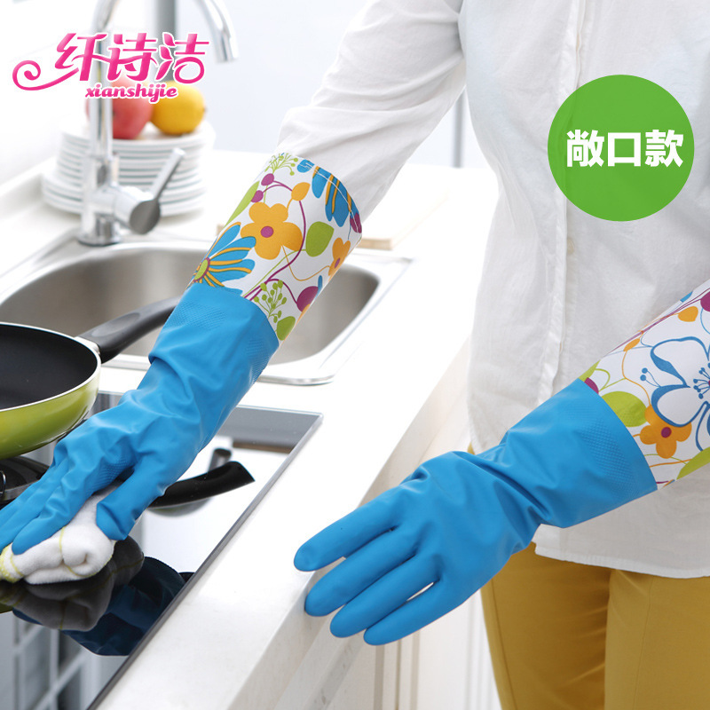 韓潤斯傢居 加絨乳膠手套 洗衣洗碗清潔手套 橡膠手套M-042批發・進口・工廠・代買・代購