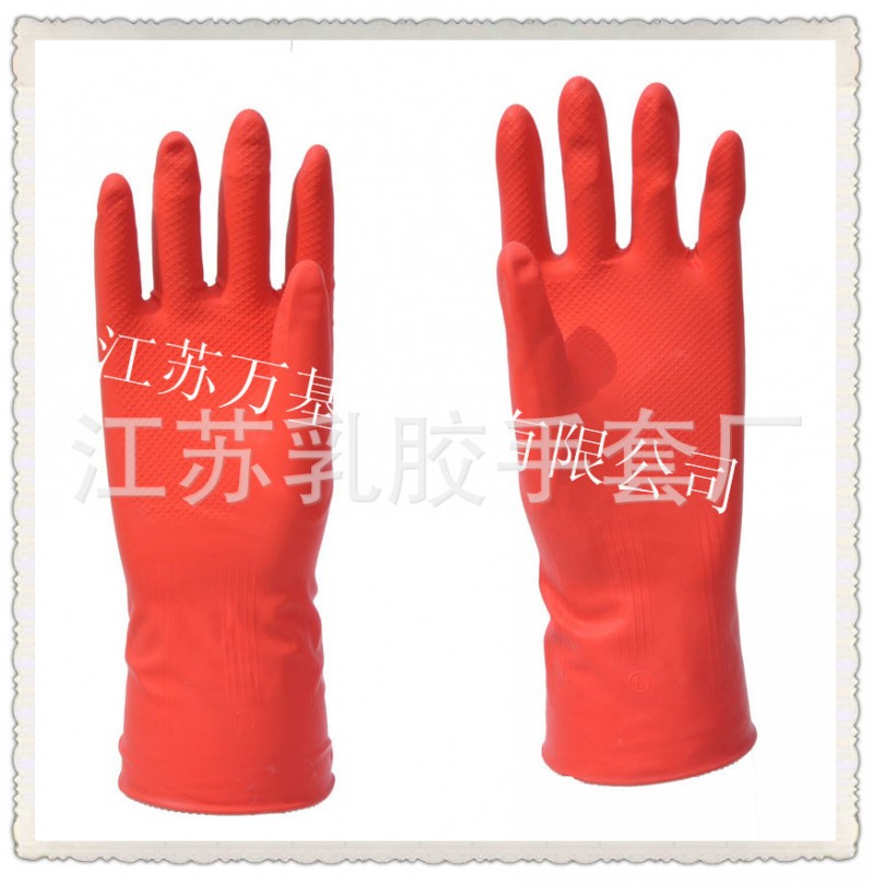 供應紅色傢用乳膠保暖手套 加厚絨裡乳膠手套 洗衣洗碗橡膠手套工廠,批發,進口,代購