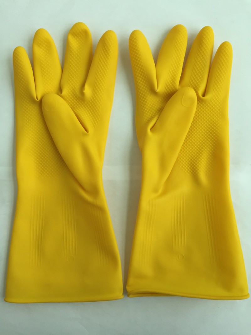 黃色工業乳膠手套天然橡膠手套耐酸堿手套批發・進口・工廠・代買・代購