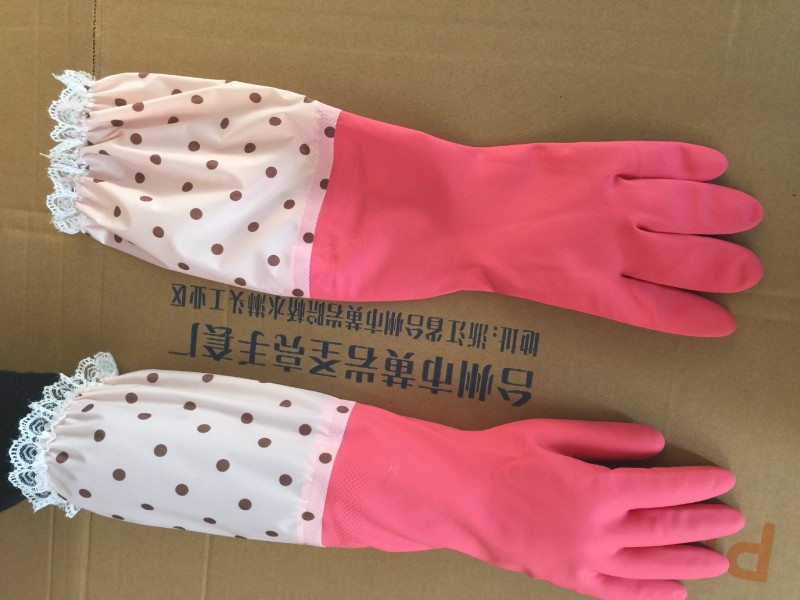 聖亮2016年新款 蕾絲束口洗衣保暖傢務手套 乳膠橡膠防水手套批發・進口・工廠・代買・代購