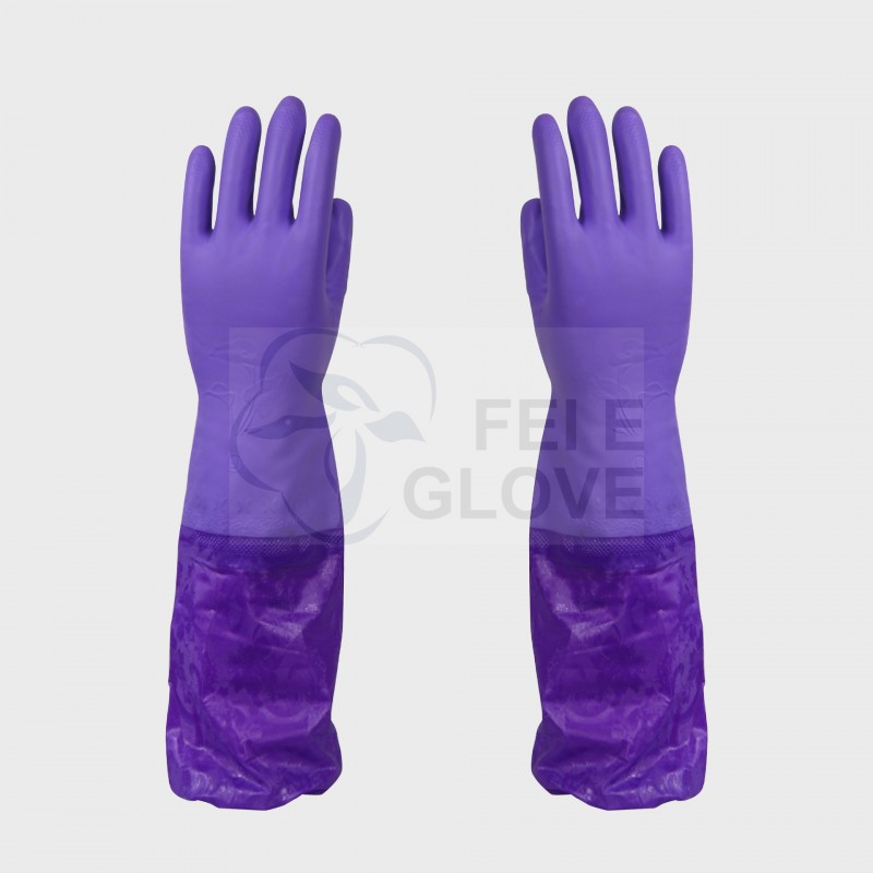 客戶定製 新版花色PU 手套PVC接袖保暖防護保暖牛筋手套工廠,批發,進口,代購