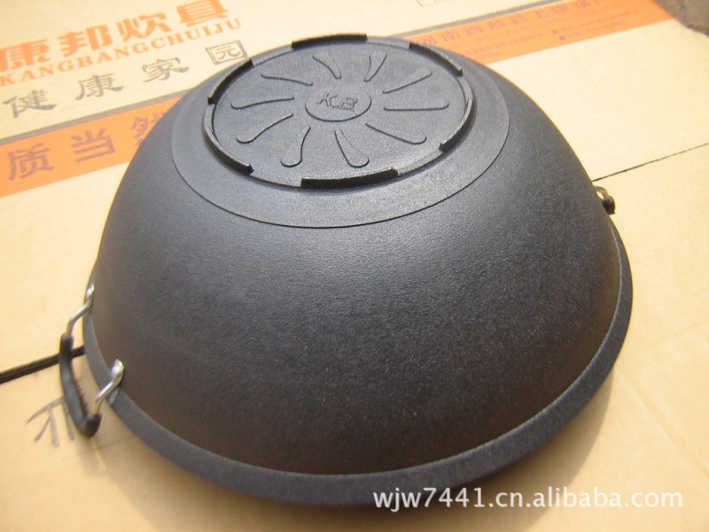 河南雙耳大鐵鍋 可定製30cm傳統鑄鐵鍋炒鍋 無塗層鍋工廠,批發,進口,代購