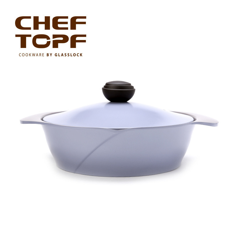 Chef Topf 韓國進口28cm 陶瓷塗層平底湯鍋+陶瓷蓋子 不黏鍋工廠,批發,進口,代購