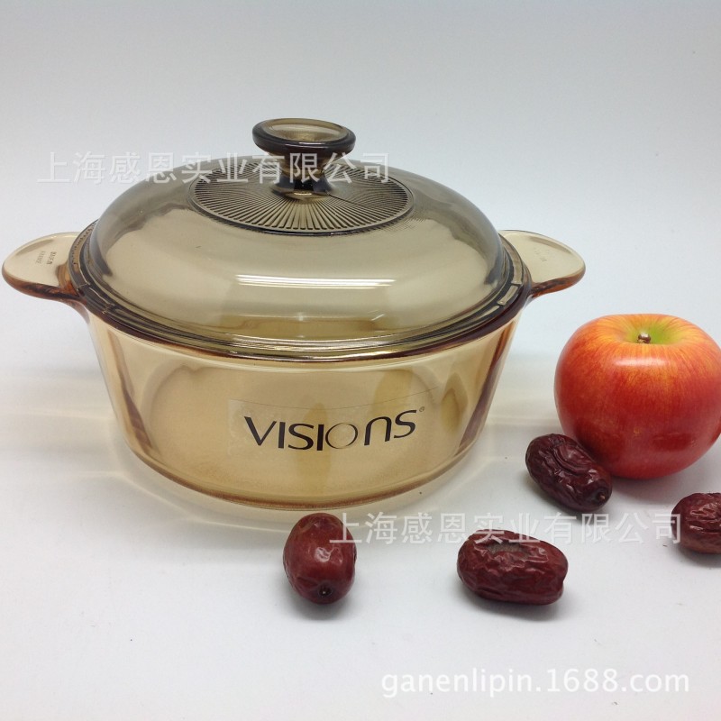 直銷美國康寧晶彩玻璃鍋2.25l 超耐熱明火湯鍋 燉鍋 蒸鍋工廠,批發,進口,代購