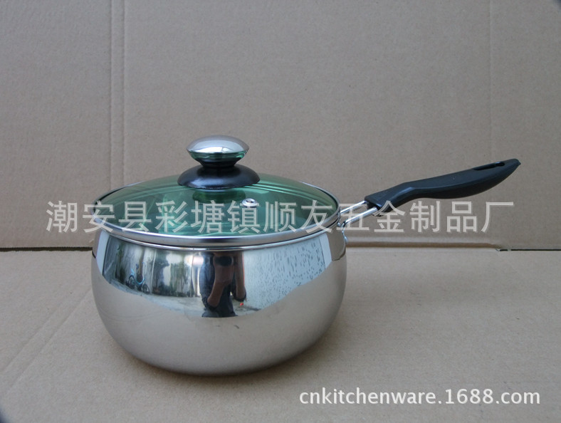 不銹鋼明珠奶鍋 經典造型禮品 精拋光 無磁單柄奶鍋工廠,批發,進口,代購