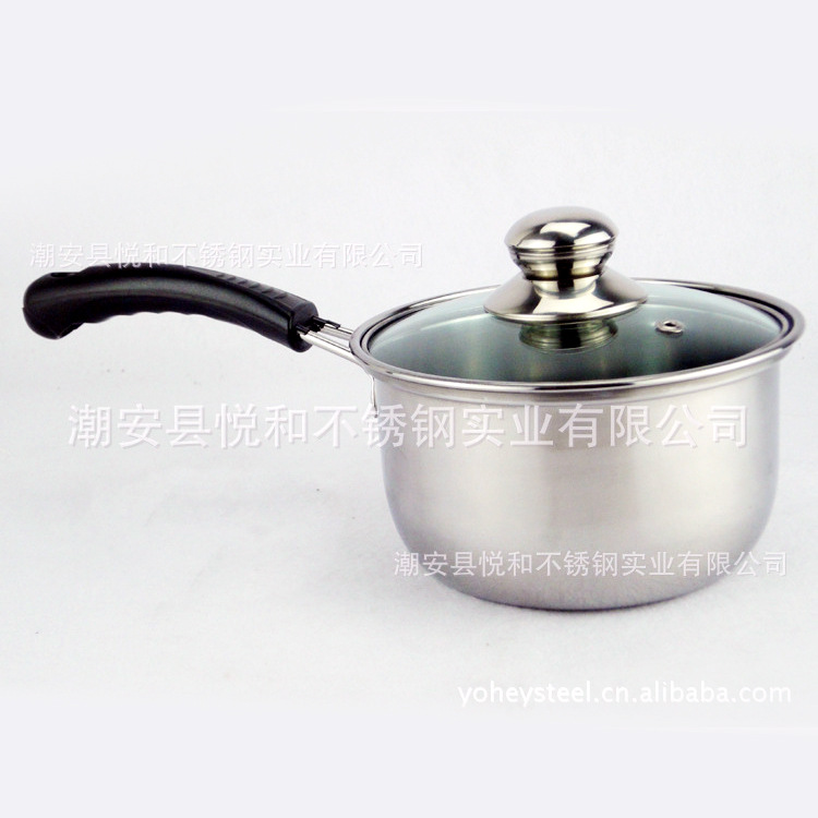 不銹鋼單柄奶鍋 韓式奶鍋  湯鍋  14CM 16CM  18CM  玻璃蓋工廠,批發,進口,代購