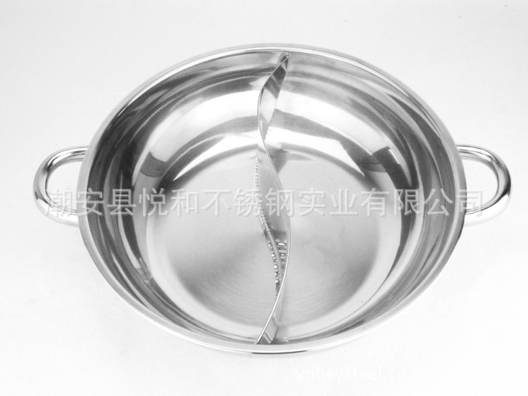 不銹鋼無磁火鍋帶格  加厚平底火鍋格鍋 火鍋S盆 24CM-40CM工廠,批發,進口,代購