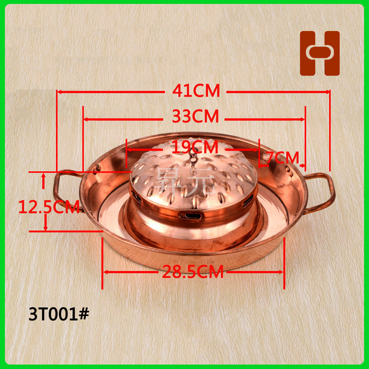 廠傢直銷銅火鍋 加厚不銹鋼銅火鍋 酒店餐飲專用銅火鍋3T001工廠,批發,進口,代購