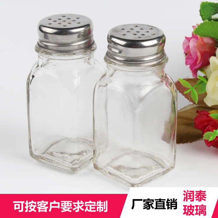 廠傢批發 廚房玻璃調味瓶 燒烤調料瓶 帶蓋椒鹽瓶 雞精胡椒粉瓶工廠,批發,進口,代購