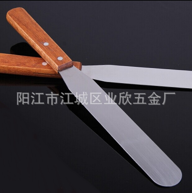 廠傢生產 8寸木柄直抹刀 吻刀 蛋糕抹刀 不銹鋼烘焙刀 奶油刀工廠,批發,進口,代購