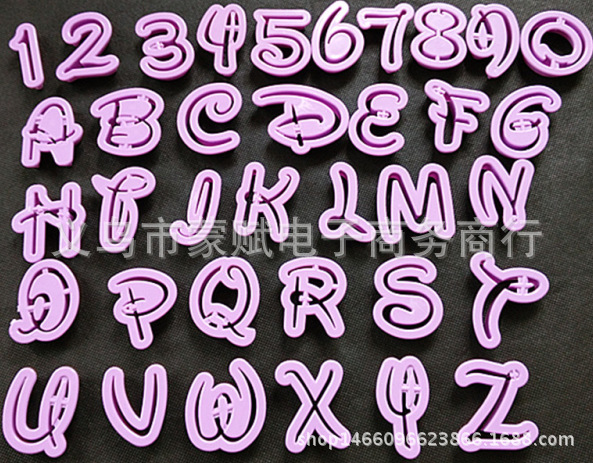 新款迪士尼36pcs字母數字塑料餅乾模具 翻糖蛋糕裝飾工具烘焙批發批發・進口・工廠・代買・代購