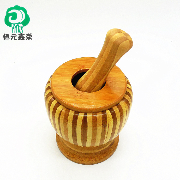 廠傢直銷創意竹帶蓋搗蒜壓蒜蒜泥器搗藥罐廚房胡椒生薑研磨器批發工廠,批發,進口,代購