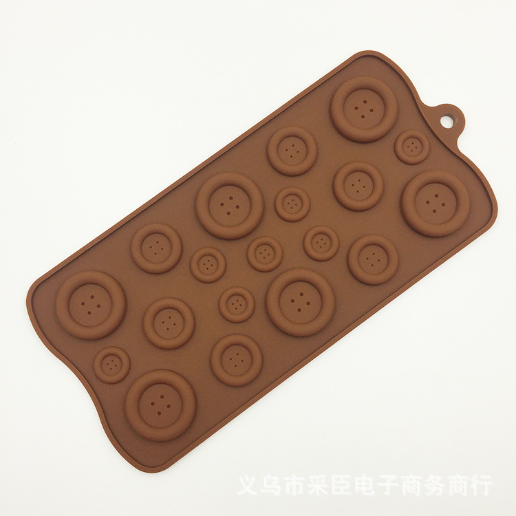19連紐扣矽膠模具 巧克力模蛋糕裝飾模 食品級烘焙DIY模具 B-1605批發・進口・工廠・代買・代購