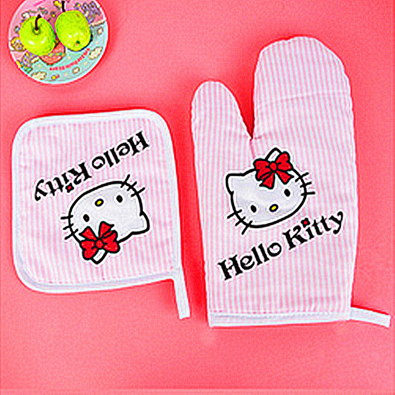 Hello Kitty凱蒂貓加厚全棉帆佈 防燙 隔熱防滑微波爐烘焙手套工廠,批發,進口,代購