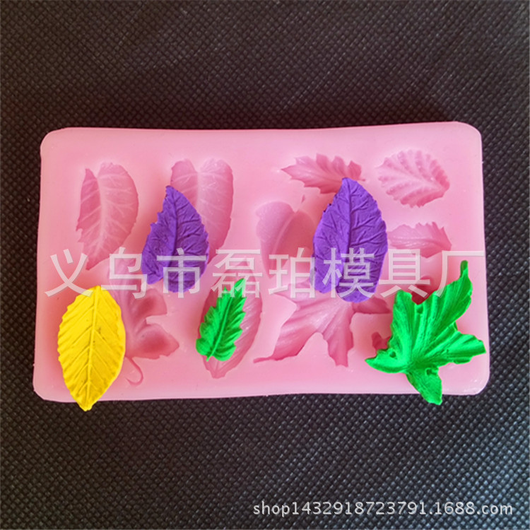 玫瑰花樹葉矽膠模具 各種葉子造型翻糖蛋糕模具 西點烘焙裝飾工具工廠,批發,進口,代購